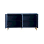 Sideboard Cabinet with 4 Door, Wood Storage Cabinet with Gold Knobs and Legs, Entryway Table with Adjustable Shelves