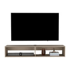 Meuble TV mural moderne 59 Meuble TV flottant avec étagères et gestion des câbles - 10.4H x 59.1W x 12.6D