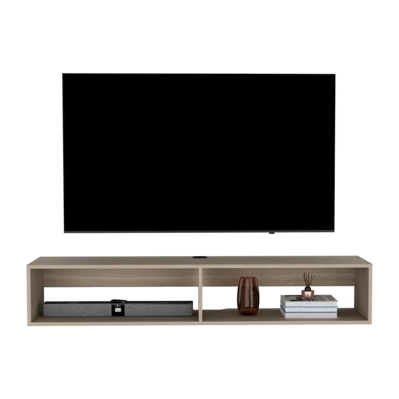 Meuble TV mural moderne 59 Meuble TV flottant avec étagères et gestion des câbles - 10.4H x 59.1W x 12.6D