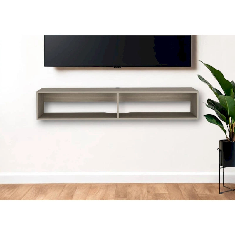 Meuble TV mural moderne 59 Meuble TV flottant avec étagères et gestion des câbles - 10.4H x 59.1W x 12.6D