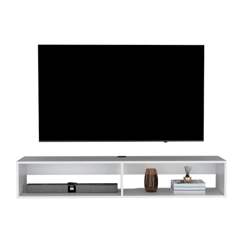 Meuble TV mural moderne 59 Meuble TV flottant avec étagères et gestion des câbles - 10.4H x 59.1W x 12.6D