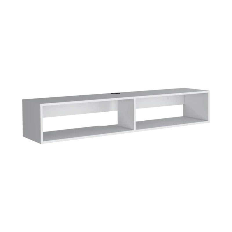 Meuble TV mural moderne 59 Meuble TV flottant avec étagères et gestion des câbles - 10.4H x 59.1W x 12.6D