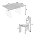 Ensemble de salle à manger moderne 7 pièces avec 6 chaises rembourrées