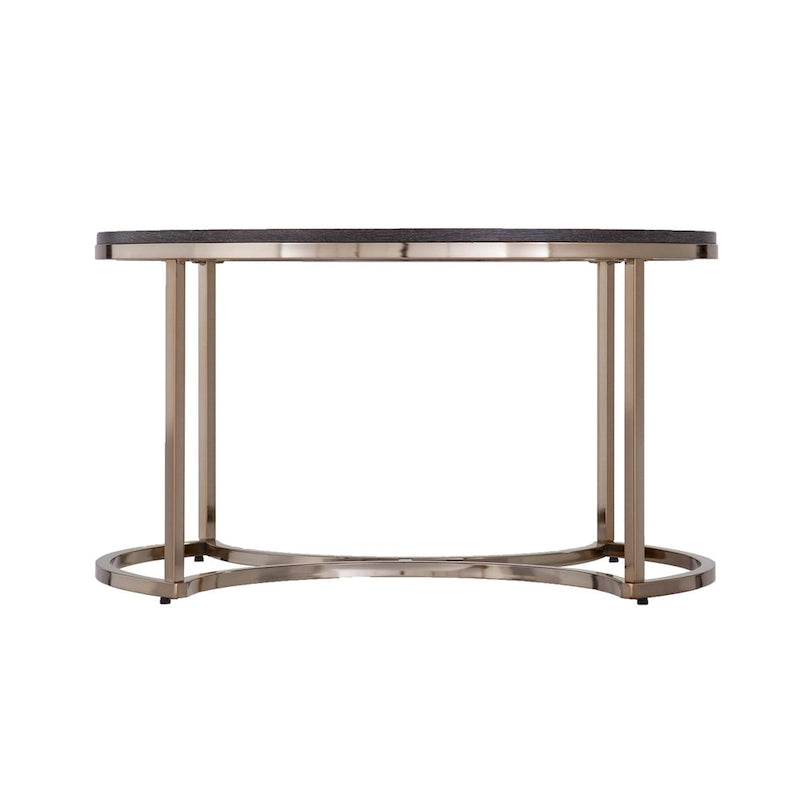Lot de 2 tables basses gigognes rondes effet miroir pour salon - 32 x 32 x 17