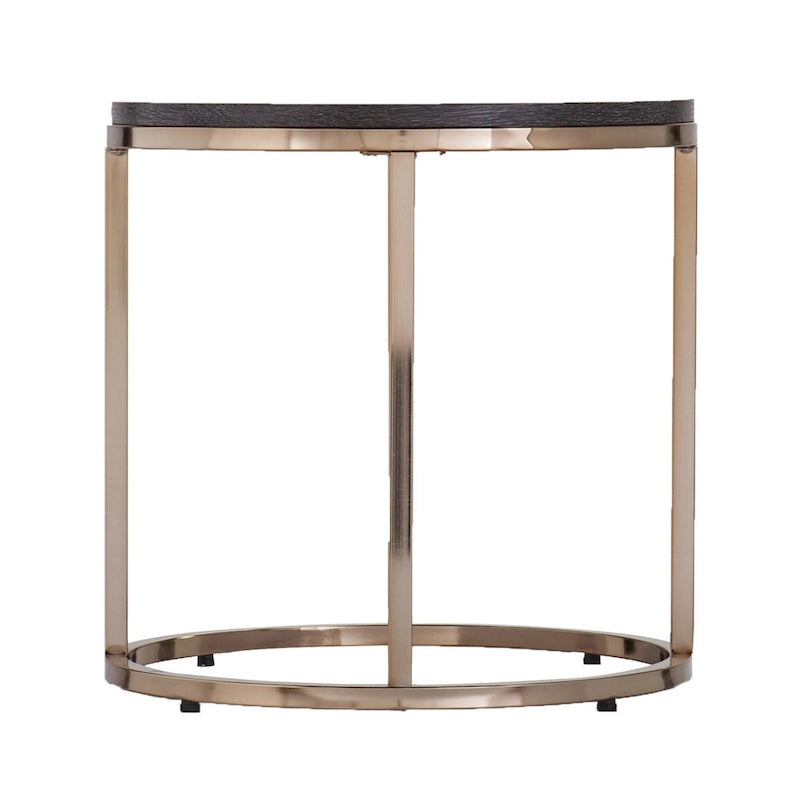 Lot de 2 tables basses gigognes rondes effet miroir pour salon - 32 x 32 x 17