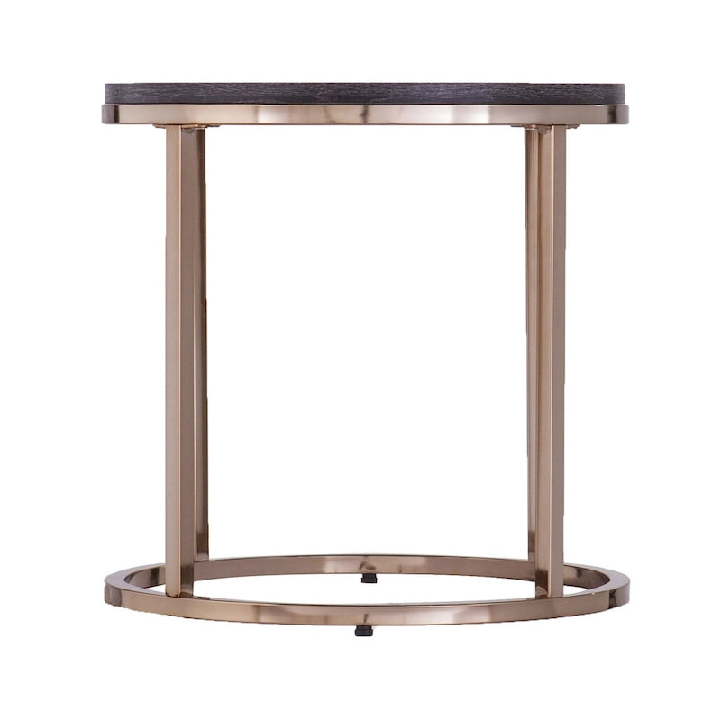 Lot de 2 tables basses gigognes rondes effet miroir pour salon - 32 x 32 x 17