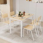 Ensemble de table à manger et 4 chaises, table de petit-déjeuner à cadre métallique, ensemble de salle à manger décontracté et moderne 5 pièces