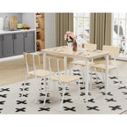 Ensemble de table à manger et 4 chaises, table de petit-déjeuner à cadre métallique, ensemble de salle à manger décontracté et moderne 5 pièces