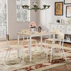 Ensemble de table à manger et 4 chaises, table de petit-déjeuner à cadre métallique, ensemble de salle à manger décontracté et moderne 5 pièces