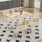 Ensemble de table à manger et 4 chaises, table de petit-déjeuner à cadre métallique, ensemble de salle à manger décontracté et moderne 5 pièces