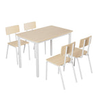 Ensemble de table à manger et 4 chaises, table de petit-déjeuner à cadre métallique, ensemble de salle à manger décontracté et moderne 5 pièces
