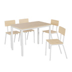 Ensemble de table à manger et 4 chaises, table de petit-déjeuner à cadre métallique, ensemble de salle à manger décontracté et moderne 5 pièces