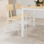 Ensemble de table à manger et 4 chaises, table de petit-déjeuner à cadre métallique, ensemble de salle à manger décontracté et moderne 5 pièces