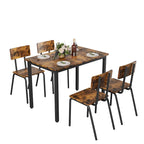 Ensemble de table à manger et 4 chaises, table de petit-déjeuner à cadre métallique, ensemble de salle à manger décontracté et moderne 5 pièces