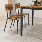 Ensemble de table à manger et 4 chaises, table de petit-déjeuner à cadre métallique, ensemble de salle à manger décontracté et moderne 5 pièces