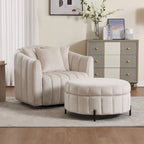 40.4W Modern Swivel Accent Chair,Swivel Single Sofa Chair with Ottoman