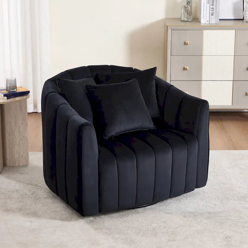 40.4W Modern Swivel Accent Chair,Swivel Single Sofa Chair with Ottoman