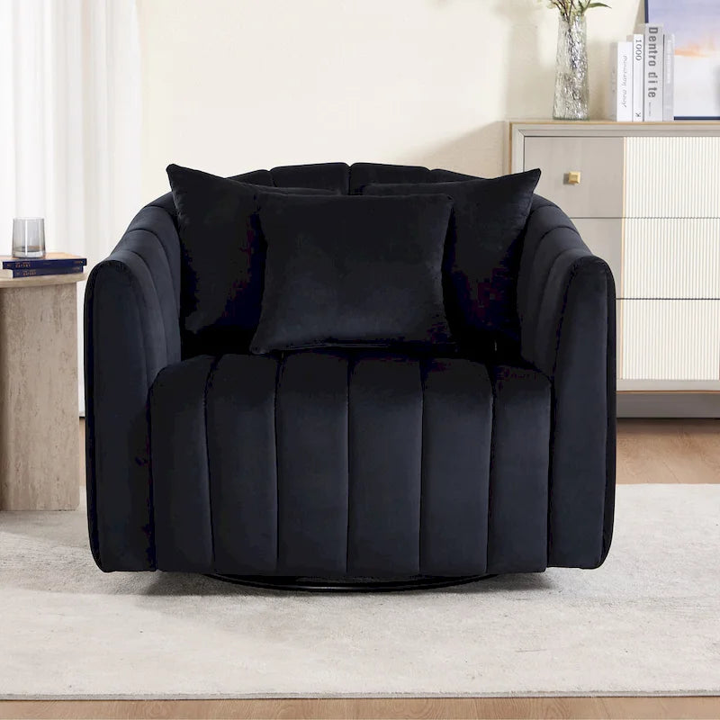 40.4W Modern Swivel Accent Chair,Swivel Single Sofa Chair with Ottoman