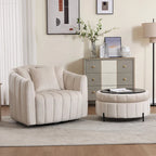 40.4W Modern Swivel Accent Chair,Swivel Single Sofa Chair with Ottoman