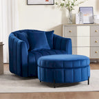 40.4W Modern Swivel Accent Chair,Swivel Single Sofa Chair with Ottoman