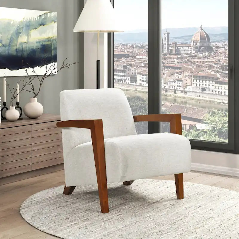 Luxurious Solid Wood Accent Chair for Stylish Living Rooms