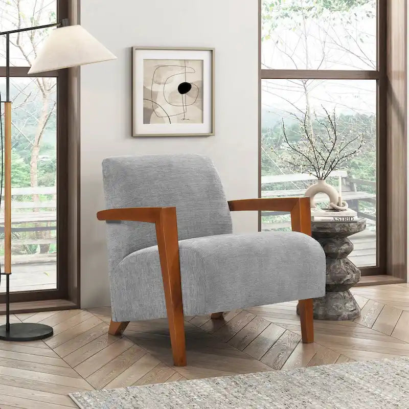 Luxurious Solid Wood Accent Chair for Stylish Living Rooms