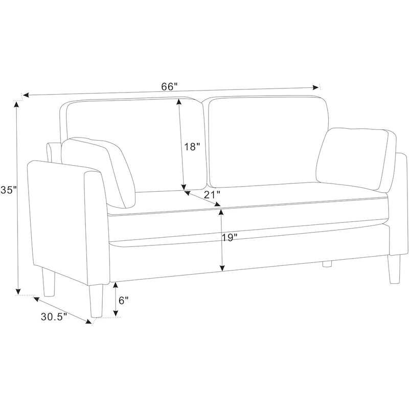 Modern Minimalist 2-Seater Sofa