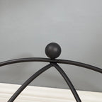 Console en verre trempé, Table basse style rustique avec structure métallique pour salon