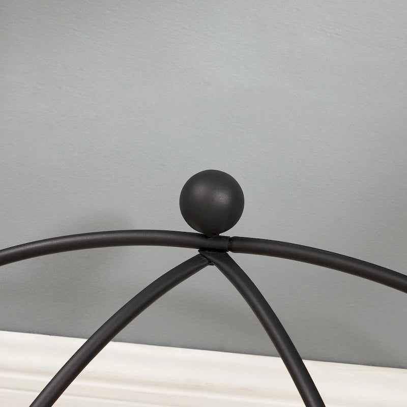 Console en verre trempé, Table basse style rustique avec structure métallique pour salon