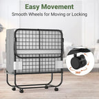 Folding Bed with 5 Inch Memory Foam Mattress, Rollaway Bed Extra Guest Bed with Wheel
