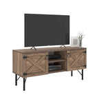 Meuble TV moderne Lila avec 2 portes et rangements, centre de divertissement pour salon