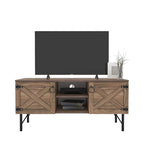 Meuble TV moderne Lila avec 2 portes et rangements, centre de divertissement pour salon