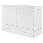 Versatile Queen Size Murphy Bed with Drawer and Side Shelves