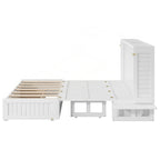 Versatile Queen Size Murphy Bed with Drawer and Side Shelves