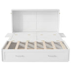 Versatile Queen Size Murphy Bed with Drawer and Side Shelves