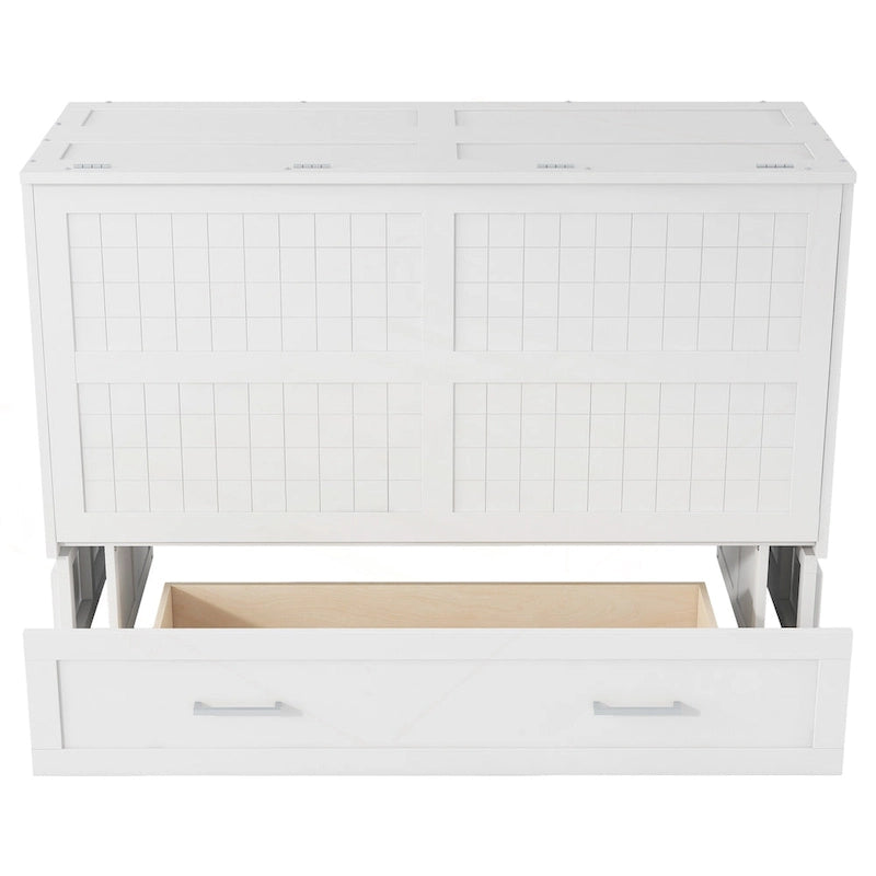 Versatile Queen Size Murphy Bed with Drawer and Side Shelves