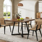Table à dîner industrielle avec base en métal