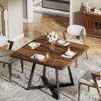 Table à dîner industrielle avec base en métal