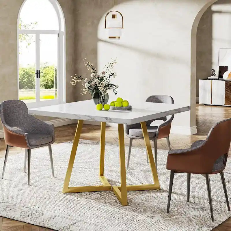 Table à dîner industrielle avec base en métal