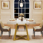Table à dîner industrielle avec base en métal