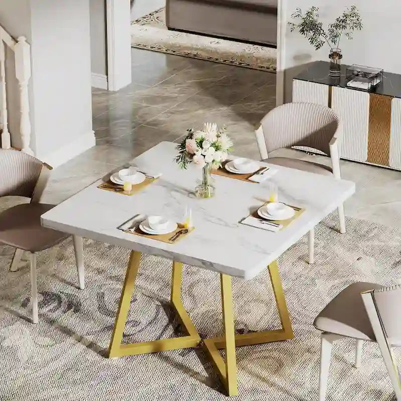 Table à dîner industrielle avec base en métal