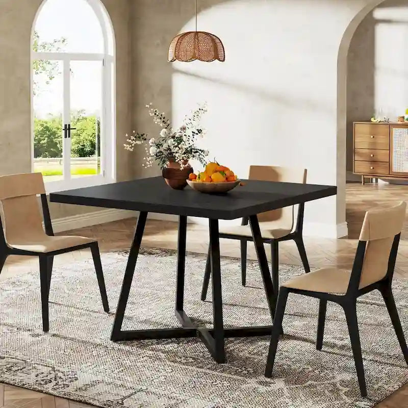 Table à dîner industrielle avec base en métal