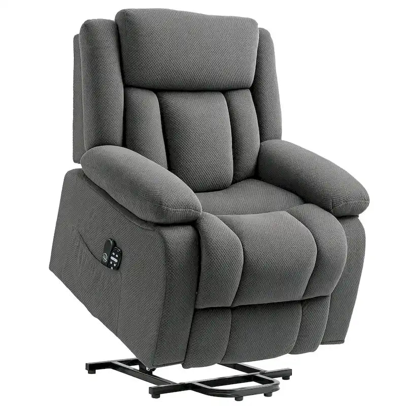 HOMCOM Power Lift Recliner Chair for Elderly with Massage and Heat, Fabric Massage Chair Recliner with Remote Controllers