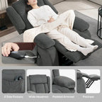 HOMCOM Power Lift Recliner Chair for Elderly with Massage and Heat, Fabric Massage Chair Recliner with Remote Controllers