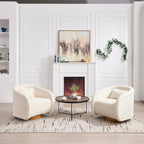 Swivel Accent Chair, 360-degree Swivel Barrel Chair with Velvet Fabric Upholstery, Comfy Pumpkin-Shaped Swivel Chair