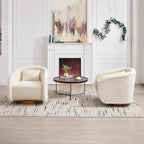 Swivel Accent Chair, 360-degree Swivel Barrel Chair with Velvet Fabric Upholstery, Comfy Pumpkin-Shaped Swivel Chair