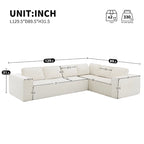 Modern L-Shaped Cloud Sofa Set, Modular Chenille Couch Set