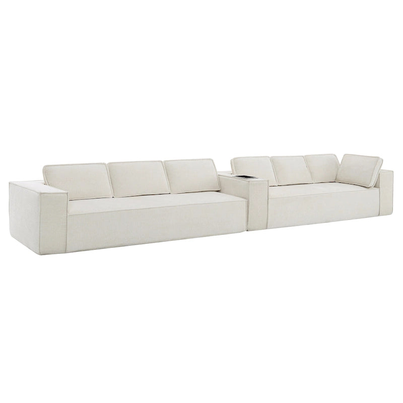 Modern L-Shaped Cloud Sofa Set, Modular Chenille Couch Set