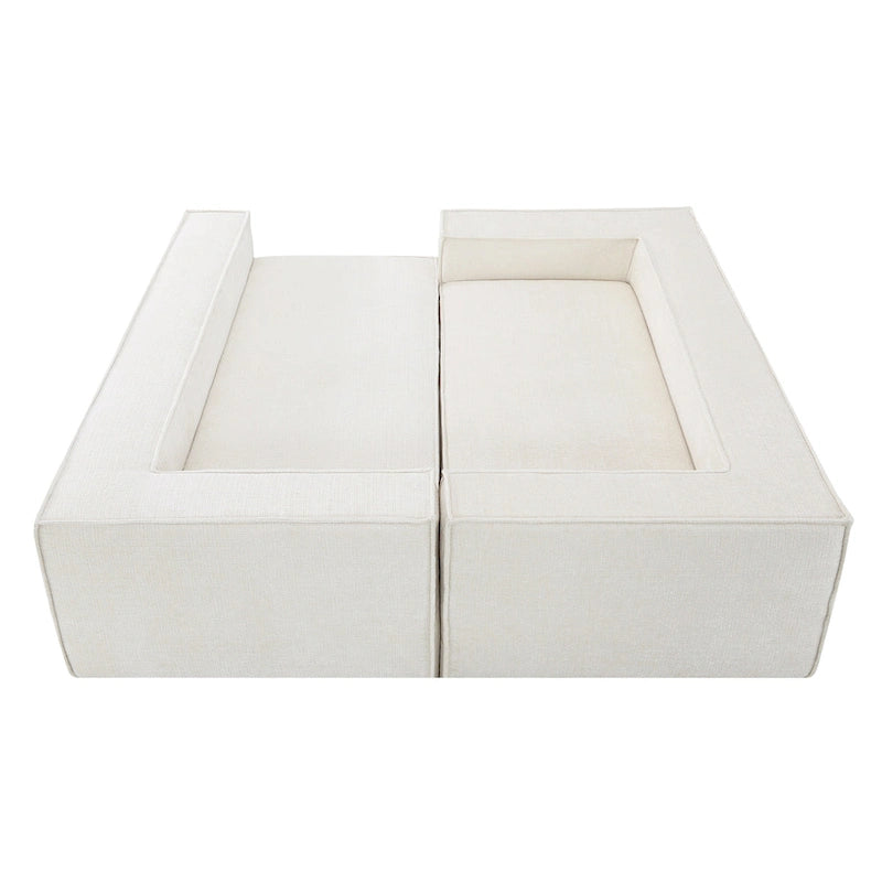 Modern L-Shaped Cloud Sofa Set, Modular Chenille Couch Set