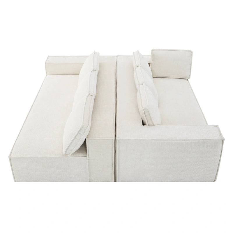 Modern L-Shaped Cloud Sofa Set, Modular Chenille Couch Set